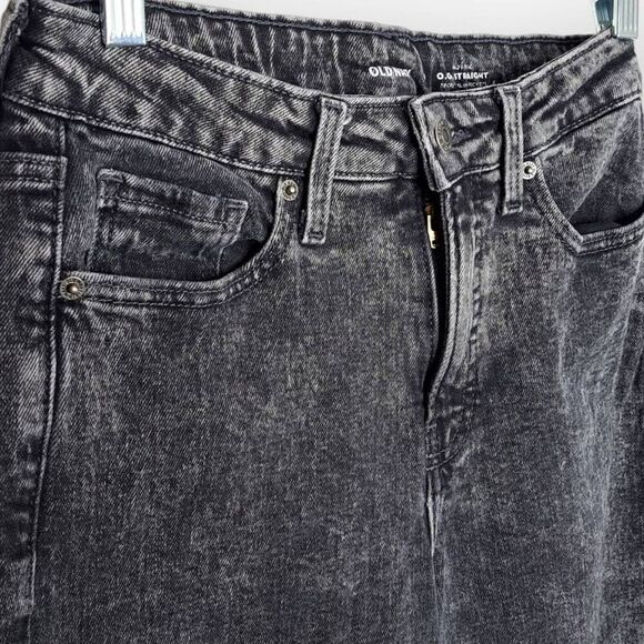 Old Navy Women's High Rise OG Straight Jeans in Washed Black size 4 - Picture 3 of 8
